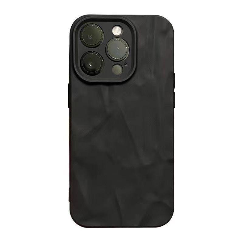 Skin Feel Wrinkles for Apple 15 ProMax Mobile Phone Case 13 Simple for IPhone 16 High-end 14 All-inclusive 12 Soft