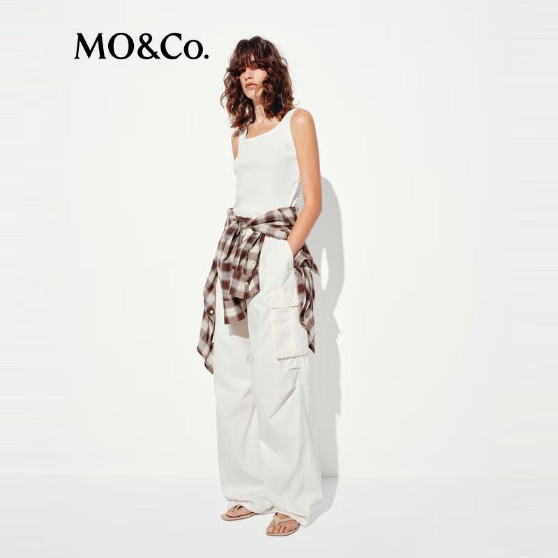 MO&Co. 2025 Summer High-Waisted Parachute Cargo Pants