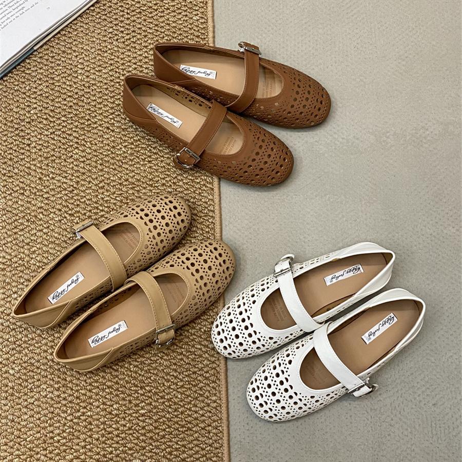 2025 Spring Women's Outdoor Mary Jane Shoes Chinese Style Square Toe Embroidery Jacquard Designer Walking Shallow Ladies Flats