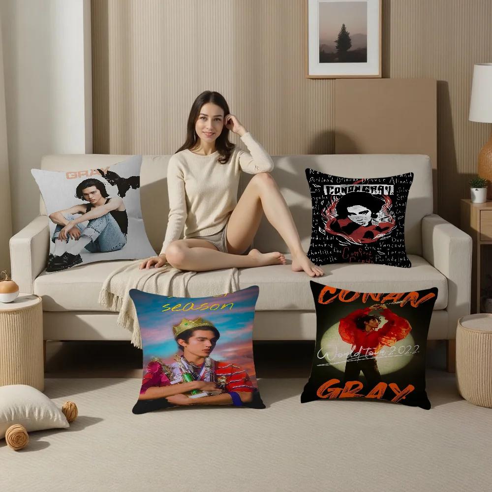 Pop Singer Conan Grays World Tour Decorative Room Aesthetics Pillow Case Home Decor Bedroom Sofa Bed Couch Pillow Cover 45x45