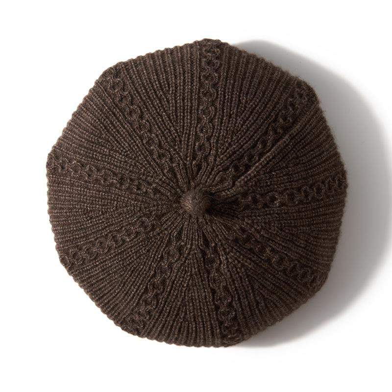 New Autumn and Winter Women's High End Knitted Outdoor Warm Ear Protection Hat Fashionable Knitted Casual Beret