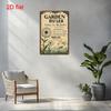 Vintage Garden Metal Tin Sign Wall Art  Rustic Potted Plants  Colorful Flowers Design Durable Iron Waterproof X Inch Ea