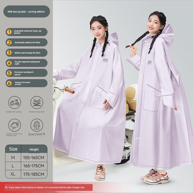 Electric Vehicle Raincoat for Women, Single-Person, Long Style, Full-Body Storm-Proof, Suitable for Adults, Outdoor Wear, Hiking, Mountaineering