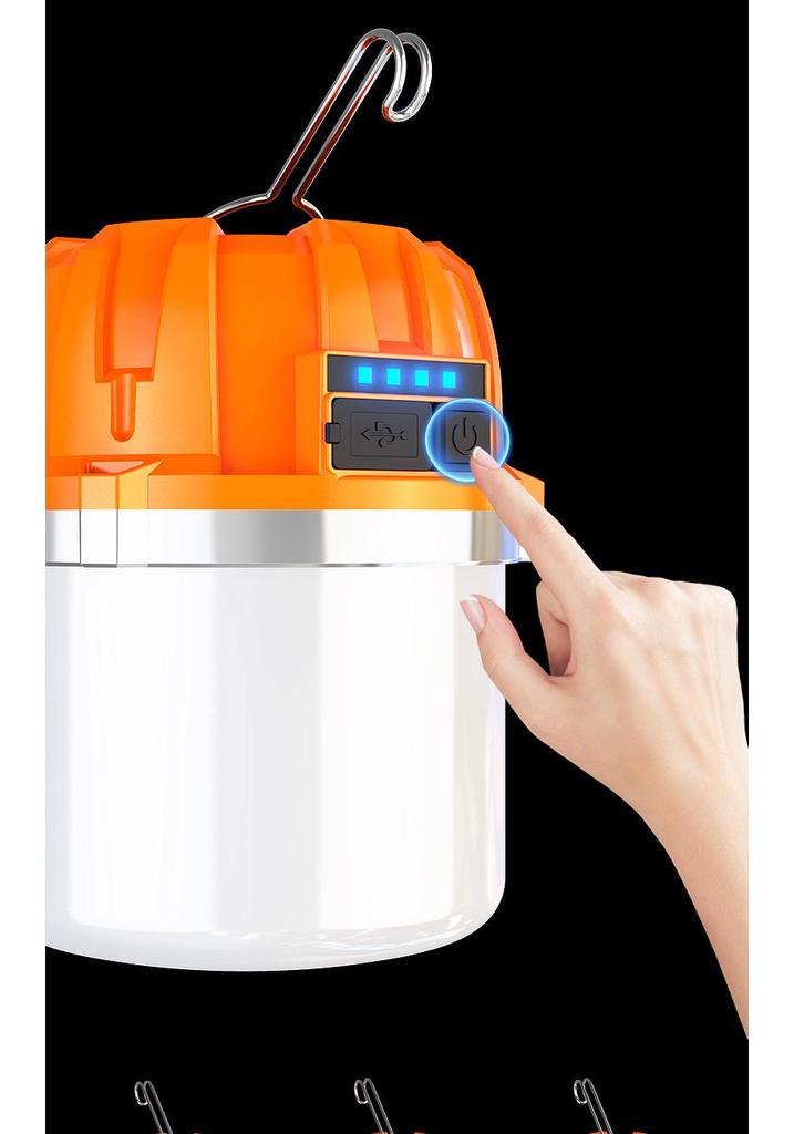 Rechargeable Multi-Functional Super Bright Camping Lantern with Long Battery Life for Emergency and Night Market Lighting