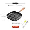 ZISIZ Cast Iron Frying Pan with Wooden Handle