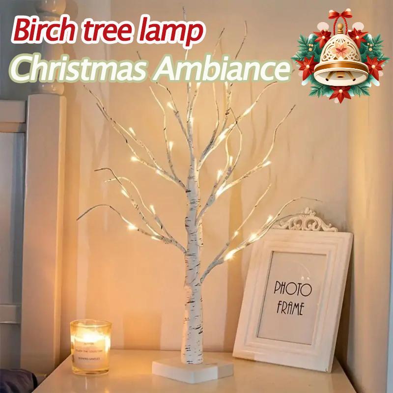 1pc 24 LED Easter tree, birch tree adjustable branches 3AA and USB power supply, bedroom decorative tree light (without battery)