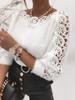 Ribbed Knit Sweater with One-Shoulder Lace Patch Detail Women's Top