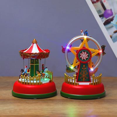 Christmas Music Glow Carousel Ferris Wheel Luminescence Christmas Gift Christmas Eve Gift Christmas Decoration Home Furnishing G