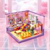 Mini City Street View Café Bar Friseursalon Bausteine Kreatives 3D Puzzle Raummodell Spielzeug Freunde Kinder Geburtstagsgeschenk ohne Karton