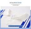 Men's Striped Patchwork Polo Collar Short Sleeve Knit Hoodie Top