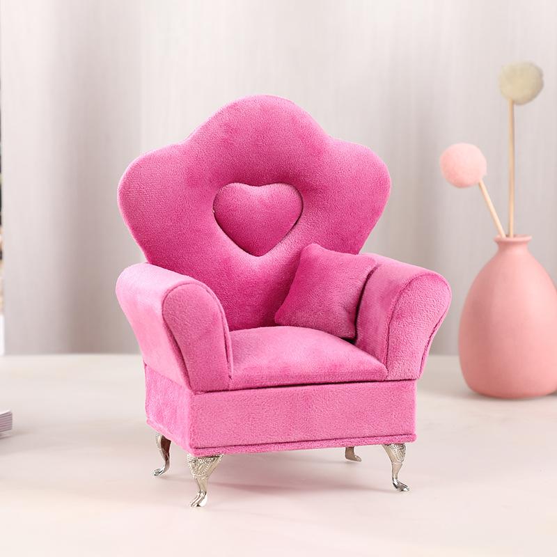 Cross-border European velvet sofa jewelry box sofa small items storage Nordic style cute exquisite storage box ornament