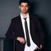 Solid Color Black Zipper Neck Tie Pre-Tied Classic Design Lightweight Comfortable Formal Party Business Men Neck Tie