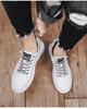 Våren 2025 Herr Mångsidiga Vitläder Casual Sportskor med Tjock Sula