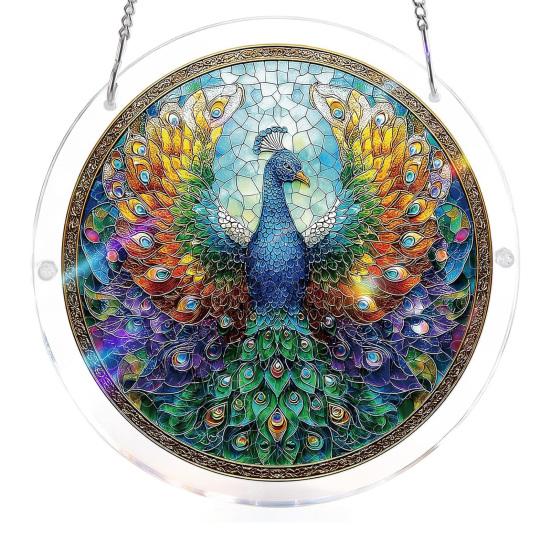 

Acrylic Jigsaw Puzzle Suncatcher Window Hanging Kit, Stained Glass Style DIY Puzzles Home Garden Decor, Birthday Gifts for Women, Wife, Aunt, Mom A