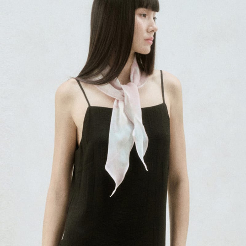 RE RHEE CHIFFON GRAPHIC SCARF
