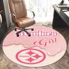 Pittsburgh Steelers Girl Chair Mat - Round Carpet, Home Decor, Sofa Rug, Office Mat, Gift for Sports Fans, Suitable for Bedroom