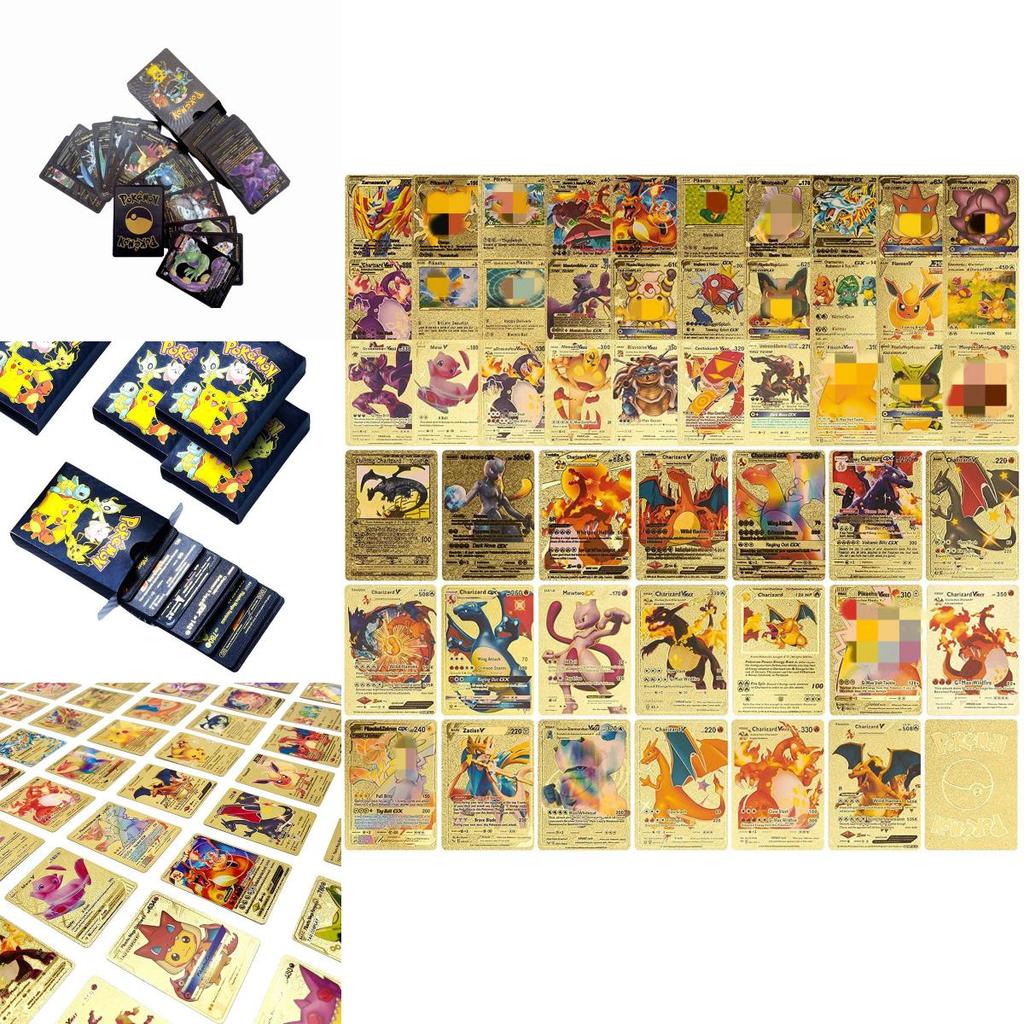 Seltenes Pokemon Goldfolienkarten-Set 55 Stück Englisch Perfekt für Sammler und Spieler