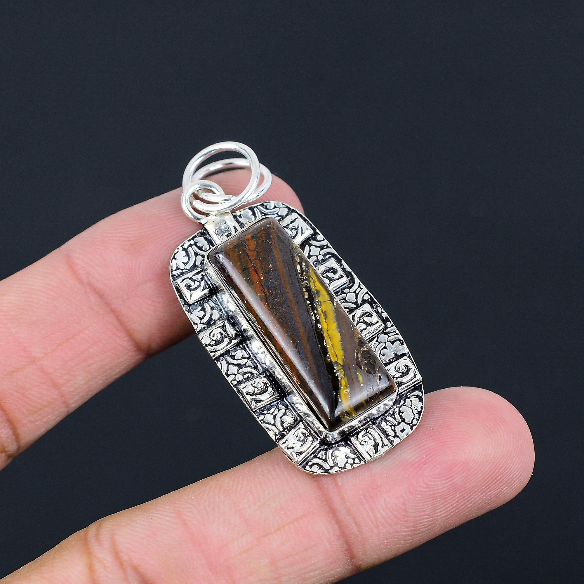 Friendship Day Deal 925 Sterling Silver Iron Tiger Eye Stone New Pendant Jewelry