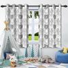 2Pcs Blackout Curtains Fresh Flowers Plants Leaf Bedroom Living Room Darkening Thermal Insulated Grommet Window Curtain Drape