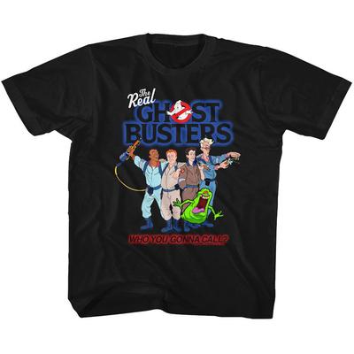The Real Ghostbusters Group 3 Black Youth T-Shirt