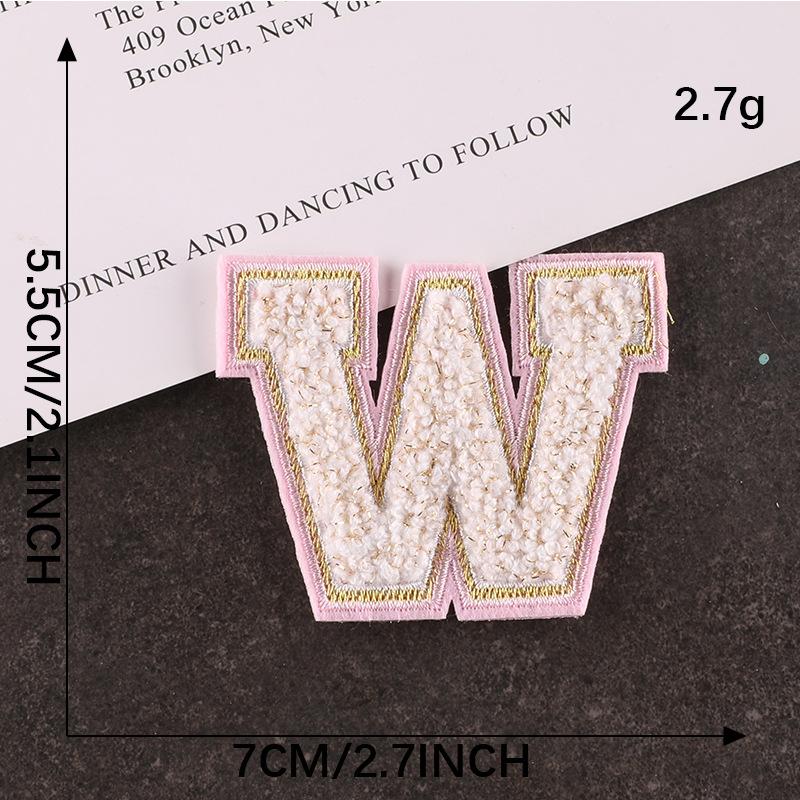 Computer Embroidery Gold Silk Towel Embroidery Cloth Label English Alphabet Hand Account Diy Patch Accessories Chenier Embroidery Cloth Sticker