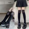 Women Lace Patchwork Knee High Socks Frilly Thigh High Stockings Cotton Leg Warmers Lolitas Long Boot Socks Calf Socks
