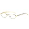 Eyeglasses Frames For Women Men Silver Oval Glasses Anti Blue Light Small  Sunglasses With Metal Frame