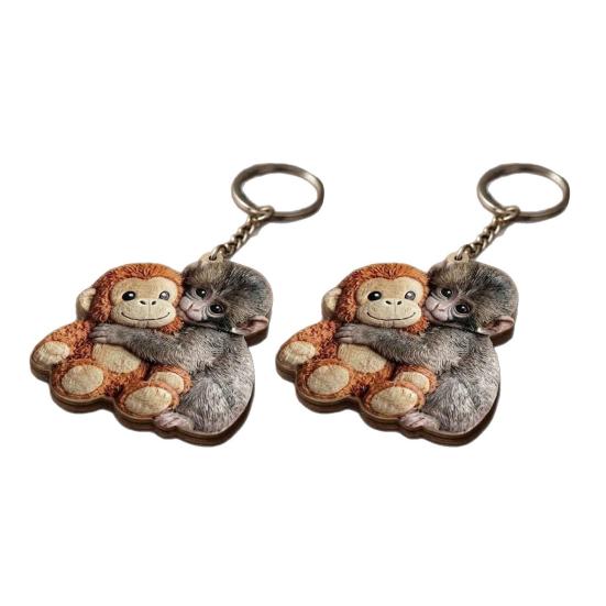 Skydda Punch The Monkey Nyckelring Lättväska Berlock Mini Tillbehör Plånboksberlock Ryggsäcksdekoration