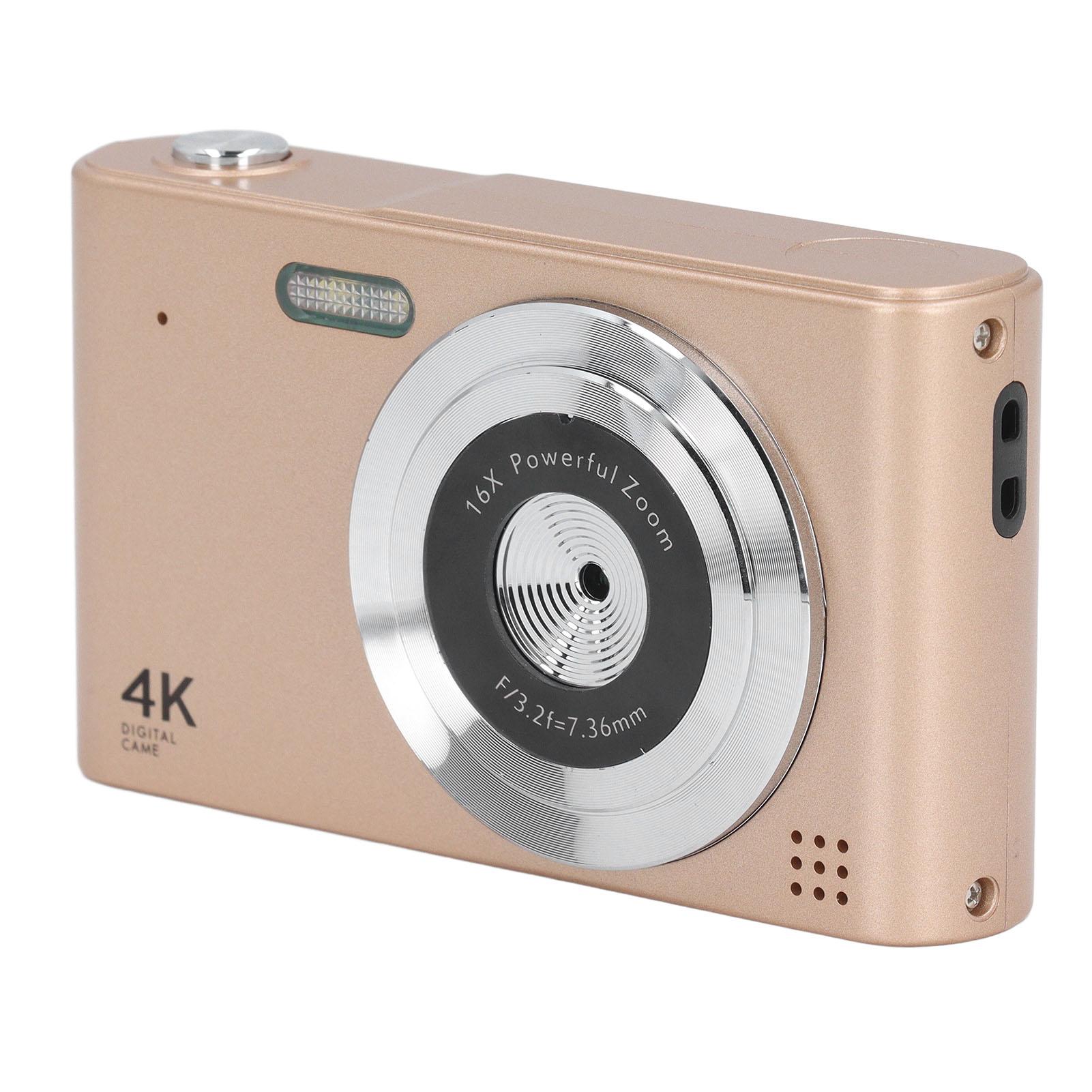 

Цифрова HD камера Vintage 4K 2.4in 48MP 16X Zoom Non Shake for Photography Video Recording Travel золотий