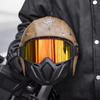 Brown Vintage Open Face Helmet Keaz Comfort Fit Liner Classic Look with Great Ventilation Sun Protection No Fogging