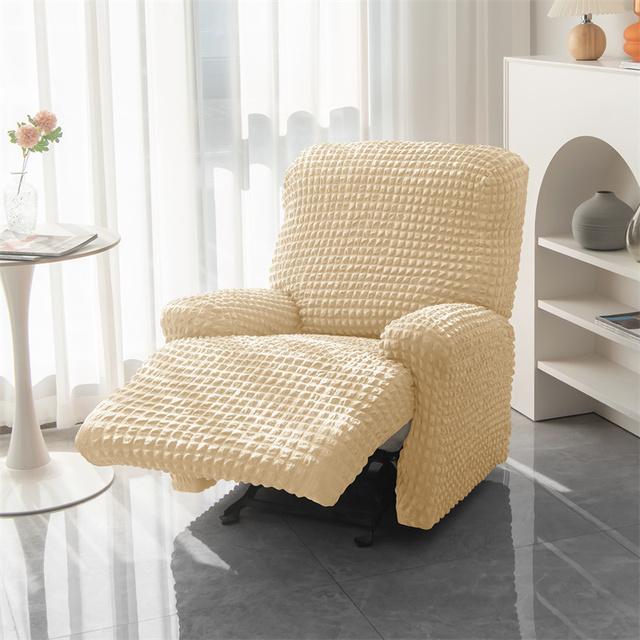 Gekräuselter Seersucker-Liegesofabezug, geteilter Stil, Sofabezug für Wohnzimmer, elastischer Lazy Boy-Stuhlbezug, Sesselbezug