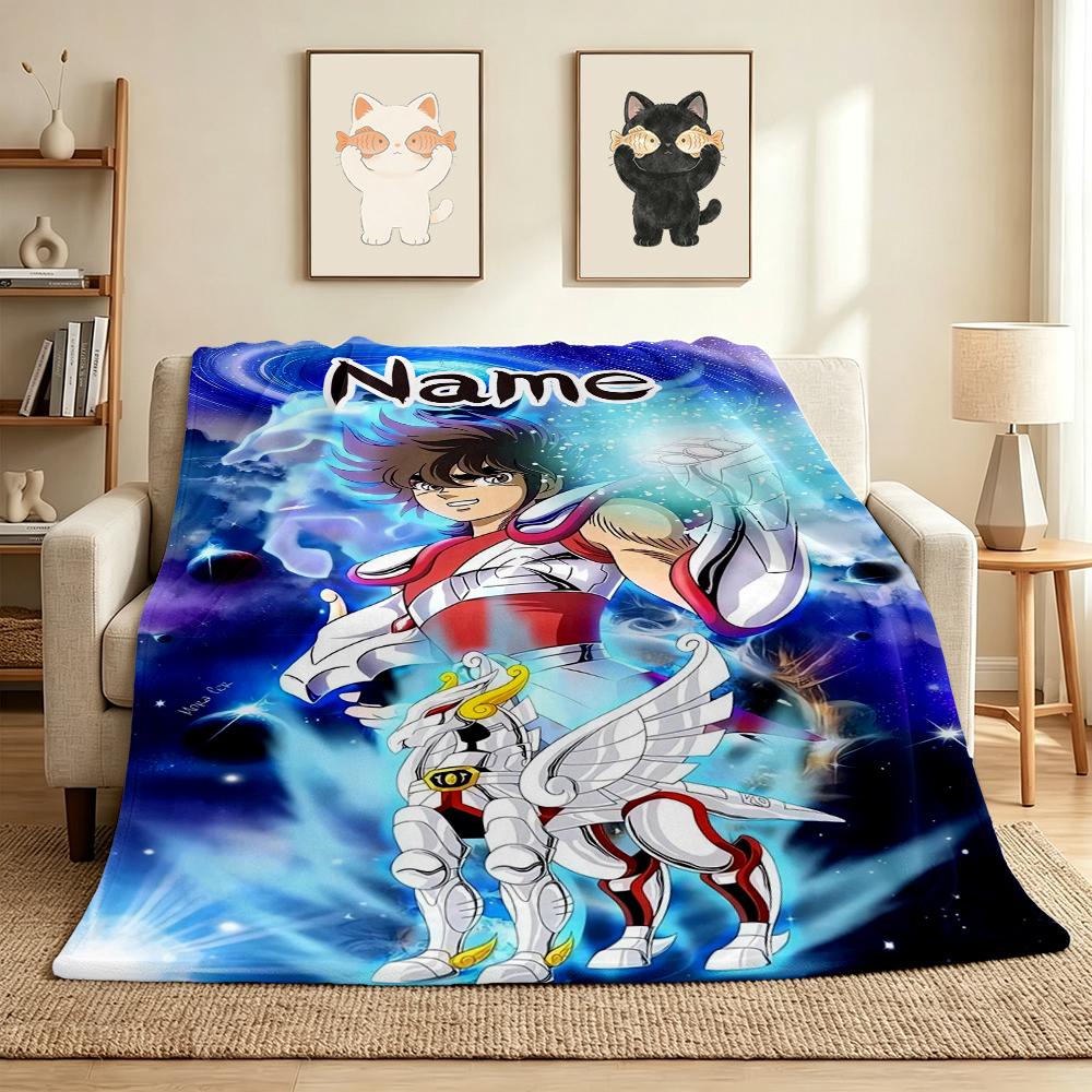 Custom Name Cosmic Warrior Flannel Blanket Throw Blanket Soft Warm Sofa Bed Decor Unique Gift