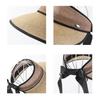 Breathable Foldable Sun Hat Adjustable Empty Top Sun Hat Durable Straw Sun Visors  Beach