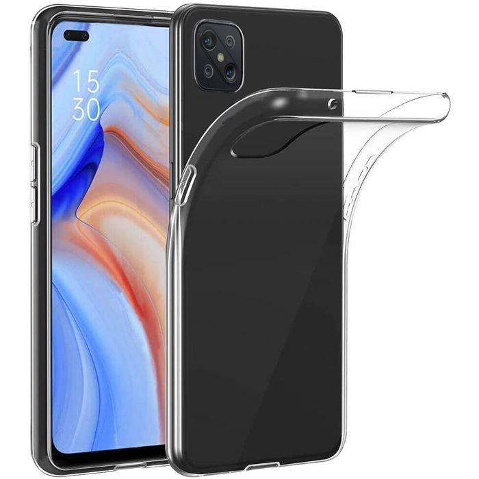 Coque et tour de cou pour Oppo Reno 4Z - TPU Souple Transparent Cordon Noir réglable Phonillico®