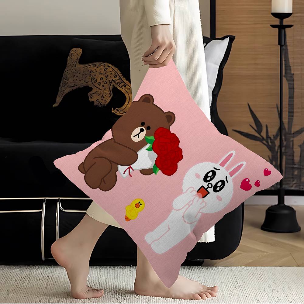 B-Brown And C-CONY Cushion Cover Inches Farmhouse Decor Home Throw Pillow Covers for Couch Decorations