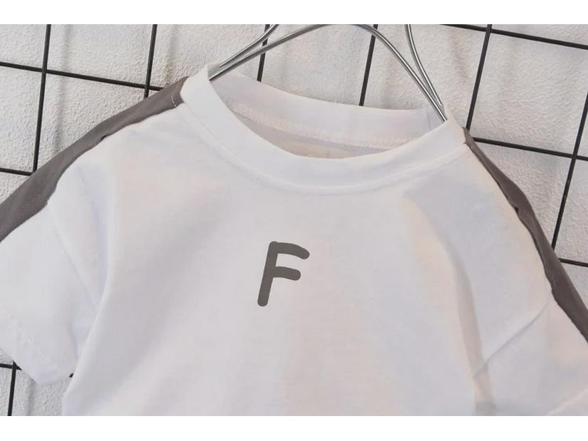 2023 Boys' Korean Style Summer Suit: Lettered Short-Sleeve Tee & Fashionable Shorts