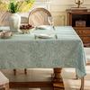 Tablecloth Waterproof Oil-Proof French Retro Style Rectangular Dining Table Cover with Tassels Crochet Patterns Home Kitchen Restaurant Decor