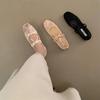 Damen Frühling Sommer Mary Jane Schuhe Ballerinas Atmungsaktives Mesh Stickerei Flats Süße Schleife Weibliche Tägliche Gehsandalen