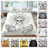Home Duvet Cover Home Textiles Bed Set 3D Skull Print Bedding Bed Set Microfiber Breathable Warm Quilt Covers