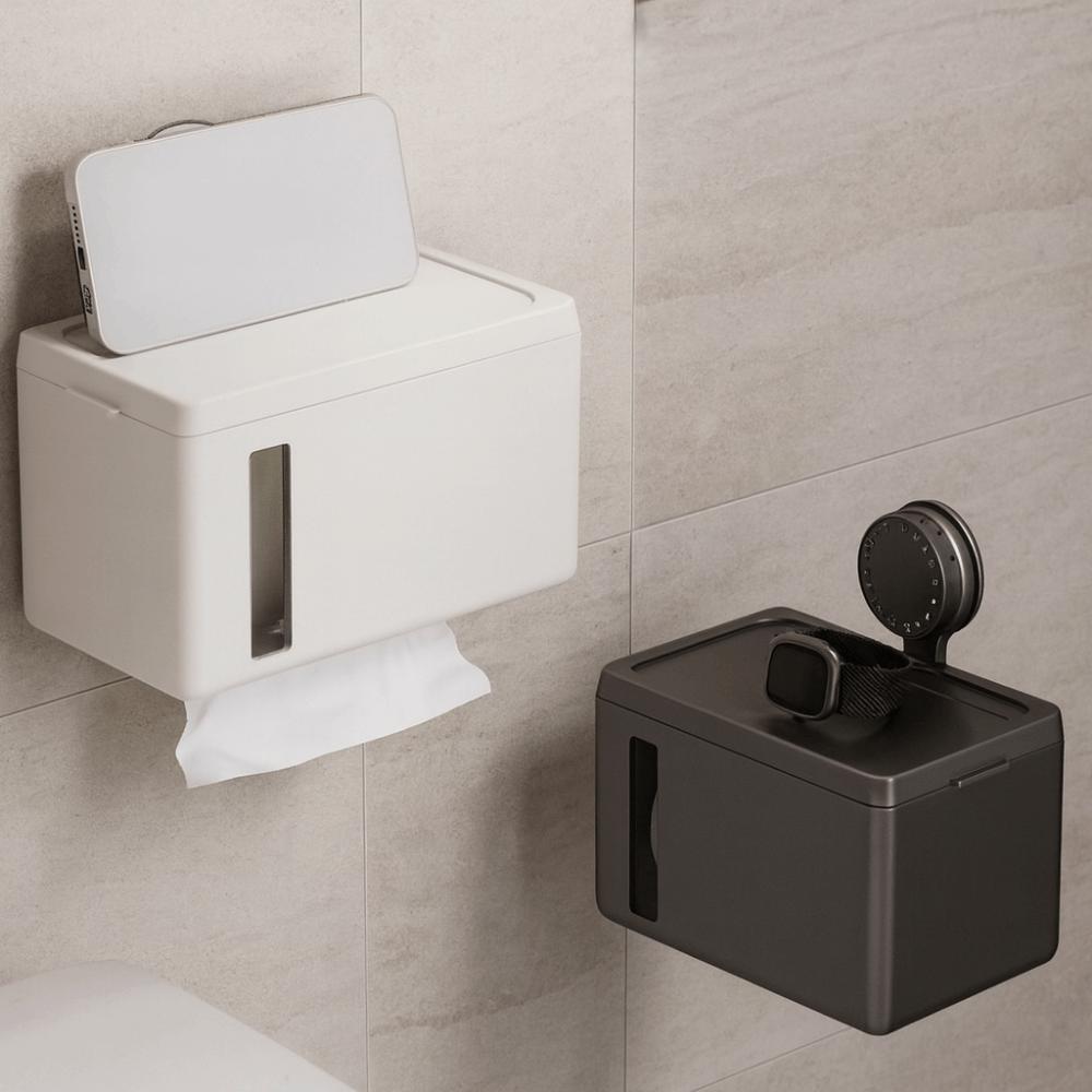Detachable Suction Cup Toilet Paper Holder Punch Free Toilet Paper Dispenser Bathroom
