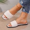 Fashion Summer New Flat Sandals Women's Square Head Open Toe Preparation Soft Sole Anti-slip Wear-resistant Slippers