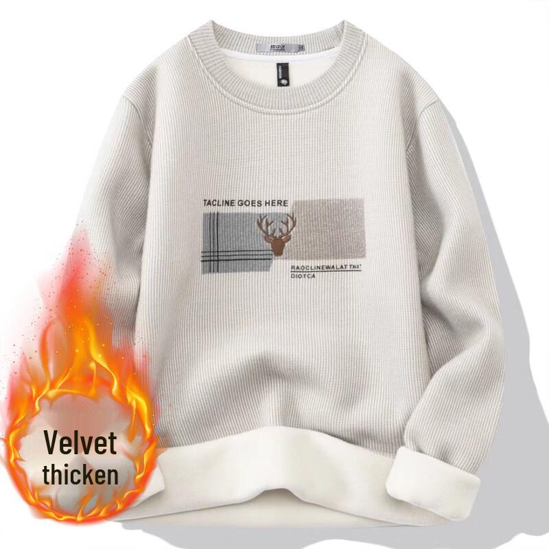 SNOWFLYING Men s Chenille Fleece-Lined Pullover Sweater 3XL