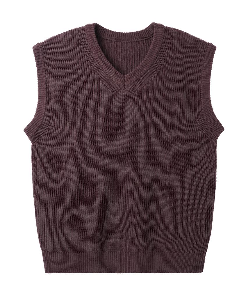 ALVINCLO [De Luxe] Oversized V-Neck Hacci Knit Vest Dlx1508 (5 Colors)