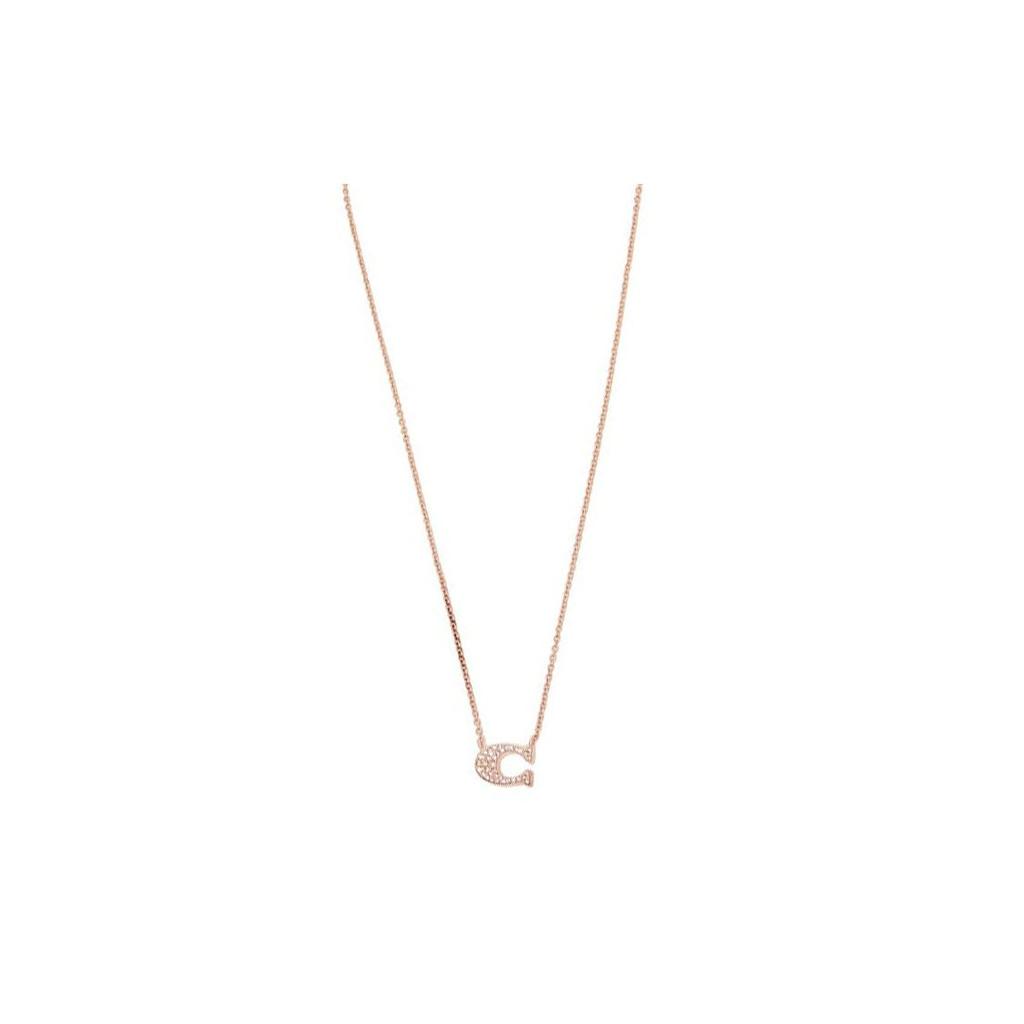 Coach Letter C Decorated Brass Necklace Women Necklace Rose-Gold F91433RGD
