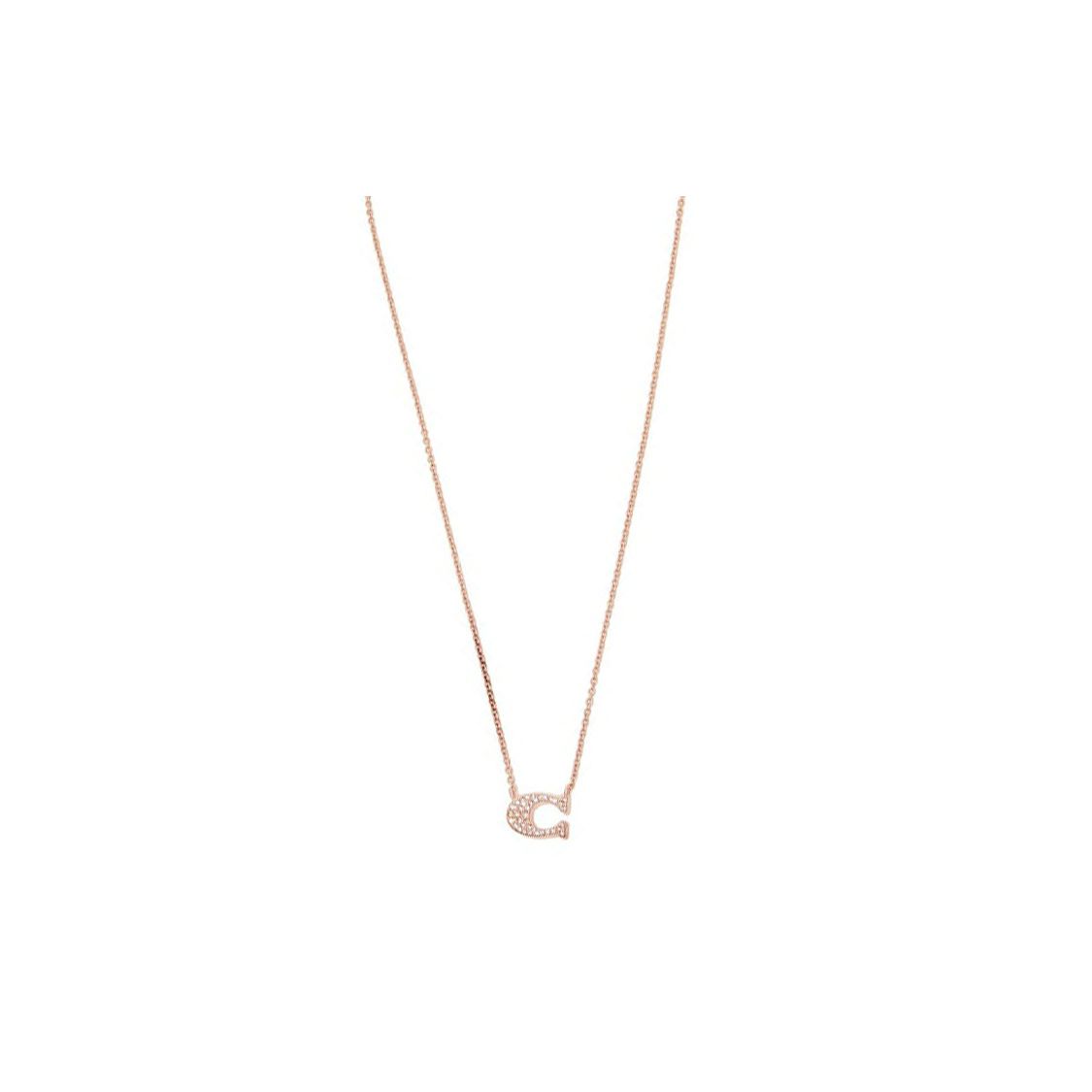 Coach Letter C Decorated Brass Necklace Women necklace Rose-Gold F91433RGD Basic Packaging-Box Not Included,F,Rose Gold
