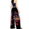Women's Fashion Wide-leg Pants, Graffiti Cute Style, Suitable for Daily Wear and Casual Occasions