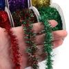 10Yards/Roll 2cm Colorful Stripes Christmas Garland Colorful Christmas Wrapping Tinsel Ribbons Gift Wedding New Year Party Decor