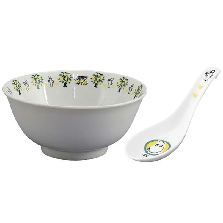 

MOOMIN Tableware Mini Bowl and Ramen Bowl and Noodle 15cm Chinese Moomin Microwave and Dishwasher Made in (Moomin) 2-Piece Set, Ladle, Bowl, Diameter,
