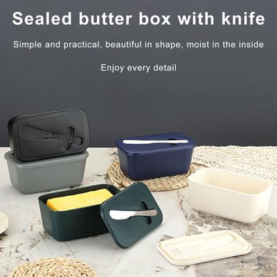 Butter Dish with Lid Food-grade Dust-proof Butter Dish for Countertop And Fridge Butter Keeper Container with Cutter BPA-free Kitchen Gift