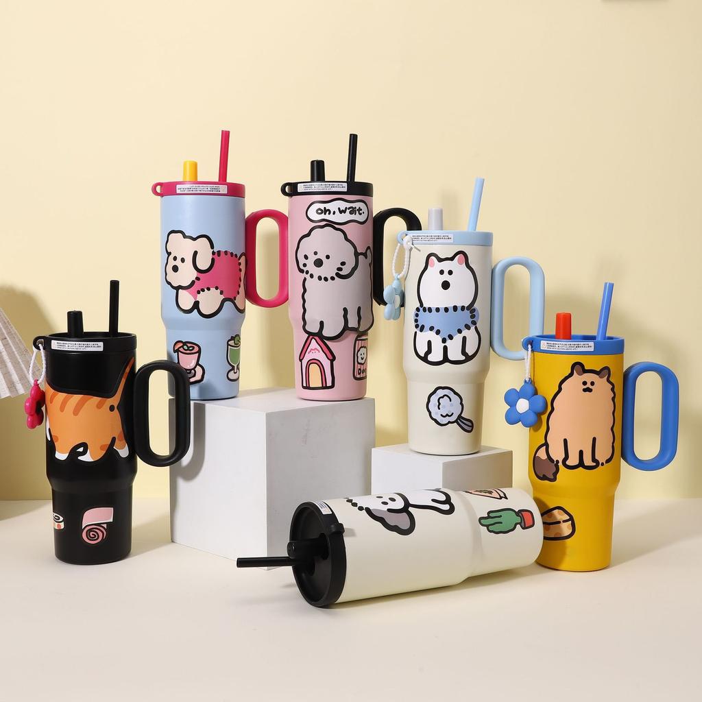 Big Mac thermos cup new twilight stainless steel handle ice cup girls high value car portable car cup